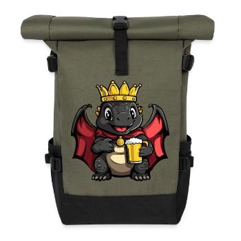 Roi de la bière Dinosaur Stegosaurus - Sac à dos roll top - olive/noir - Devant