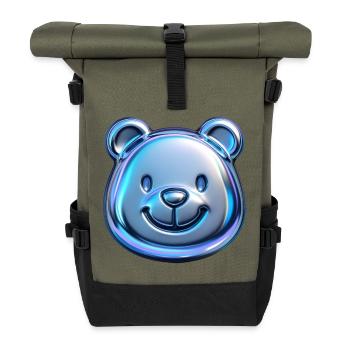 Ours mignon aux reflets métalliques - Sac à dos roll top - olive/noir - Devant