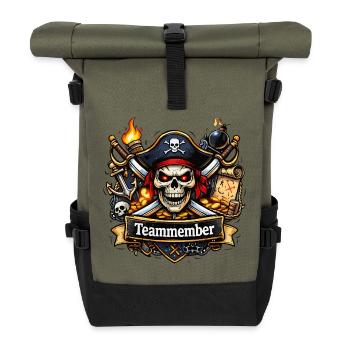 Membres de l’équipe : Conception du crâne de pirate - Sac à dos roll top - olive/noir - Devant
