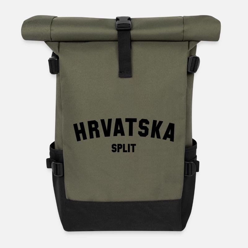 SPLIT Hrvatska Croatia Kroatien - Rolltop Rucksack - Olive/Schwarz