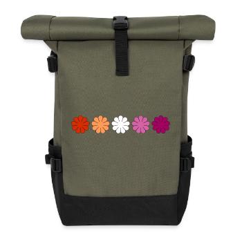 Fleurs subtiles de la fierté lesbienne - Sac à dos roll top - olive/noir - Devant