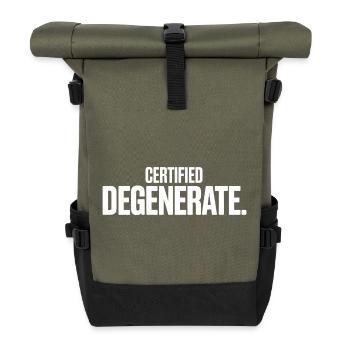 Certified Degenerate - Funny Gen Alpha Memes - Sac à dos roll top - olive/noir - Devant