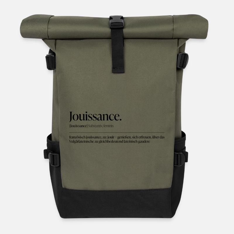 Jouissance – Le désir comme déclaration - Sac à dos roll top - olive/noir