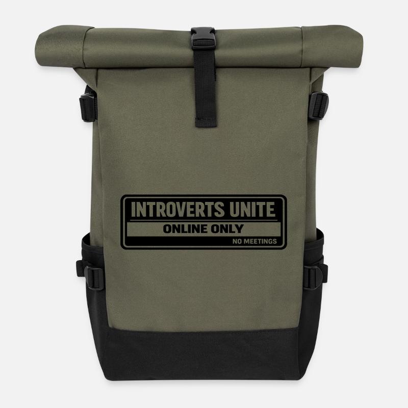 Introvertis - Sac à dos roll top - olive/noir