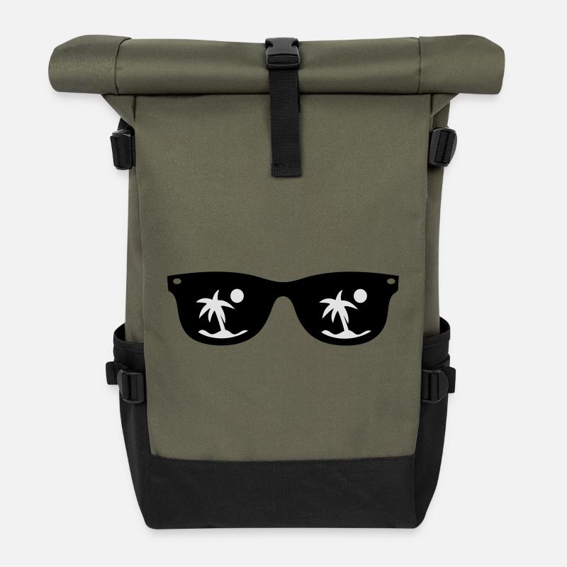 Sonnenbrille - Rolltop Rucksack - Olive/Schwarz