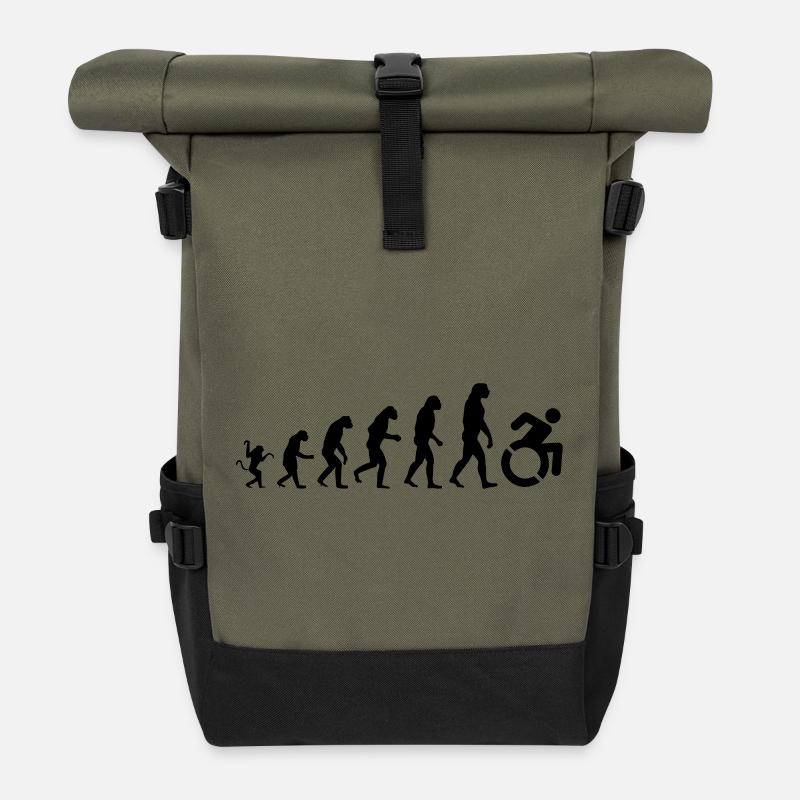Evolution des Rollstuhls * - Rolltop Rucksack - Olive/Schwarz