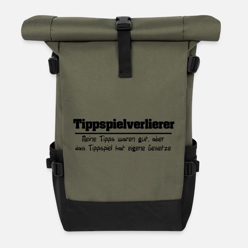 Tippspielverlierer - Meine Tipps waren gut, aber - Rolltop Rucksack - Olive/Schwarz