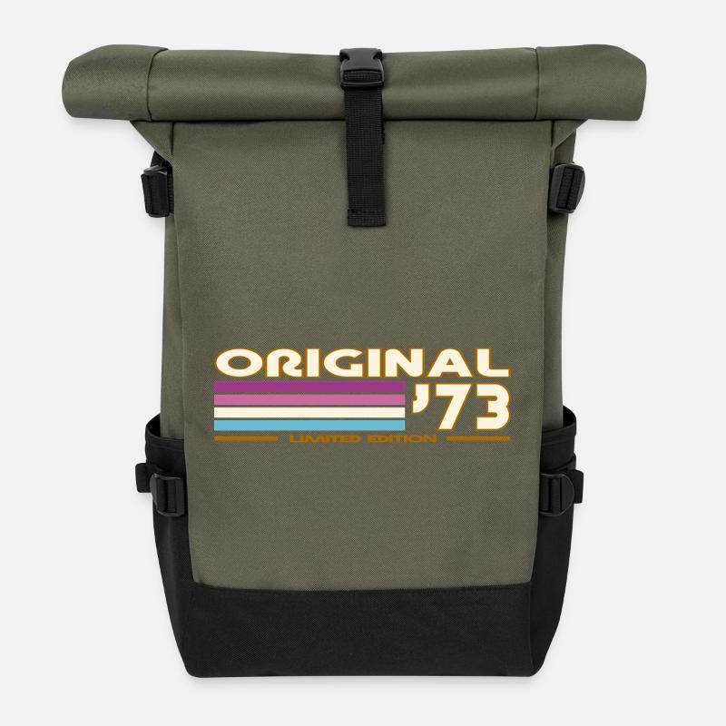 Original 73 Retro 70s - Roll Top Backpack - olive/black