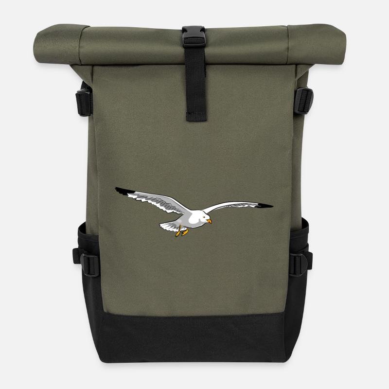 mouette - Sac à dos roll top - olive/noir