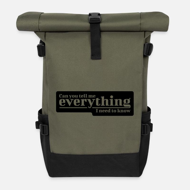 Can You Tell Me Everything I Need to Know? - Rolltop Rucksack - Olive/Schwarz