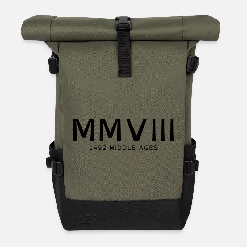 2008_LINE_black - Roll Top Backpack - olive/black