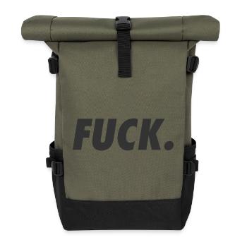 Fuck. Text. - Roll Top Backpack - olive/black - Front