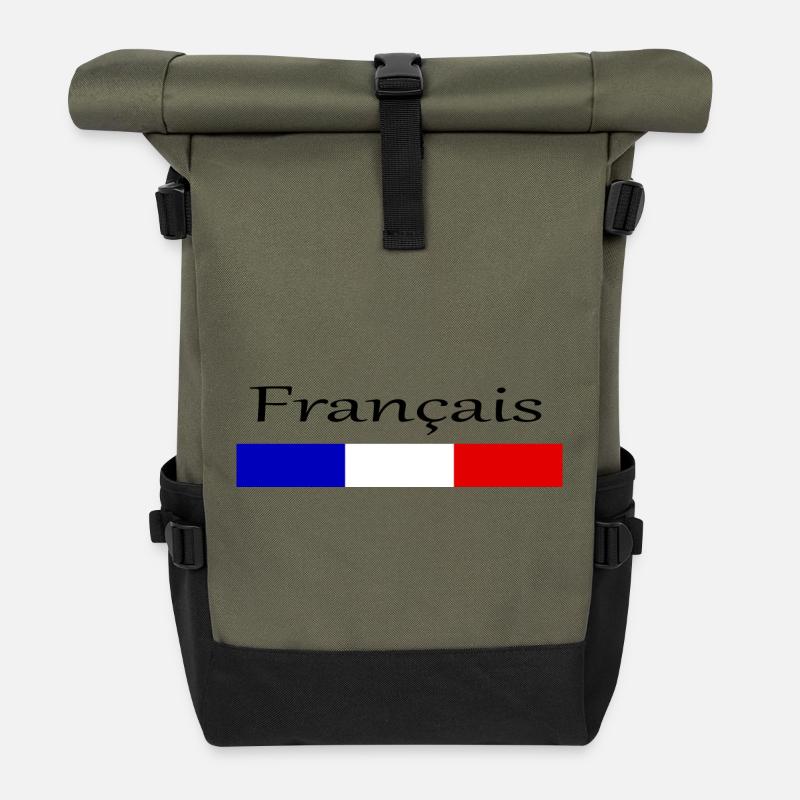 Tricolore Français - Sac à dos roll top - olive/noir