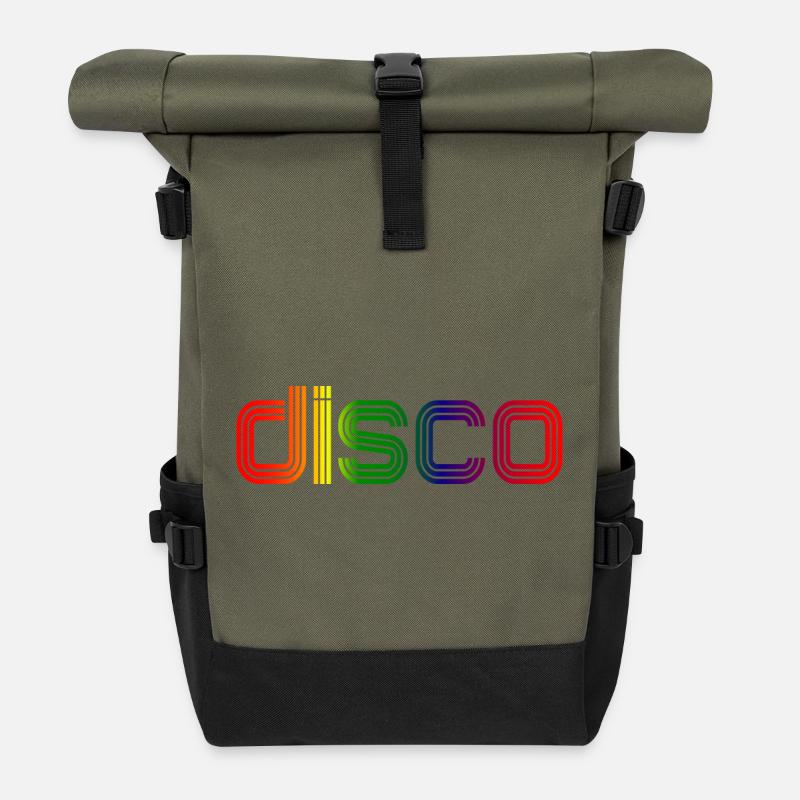 Disco Spectrum Neon Retro - Rolltop Rucksack - Olive/Schwarz