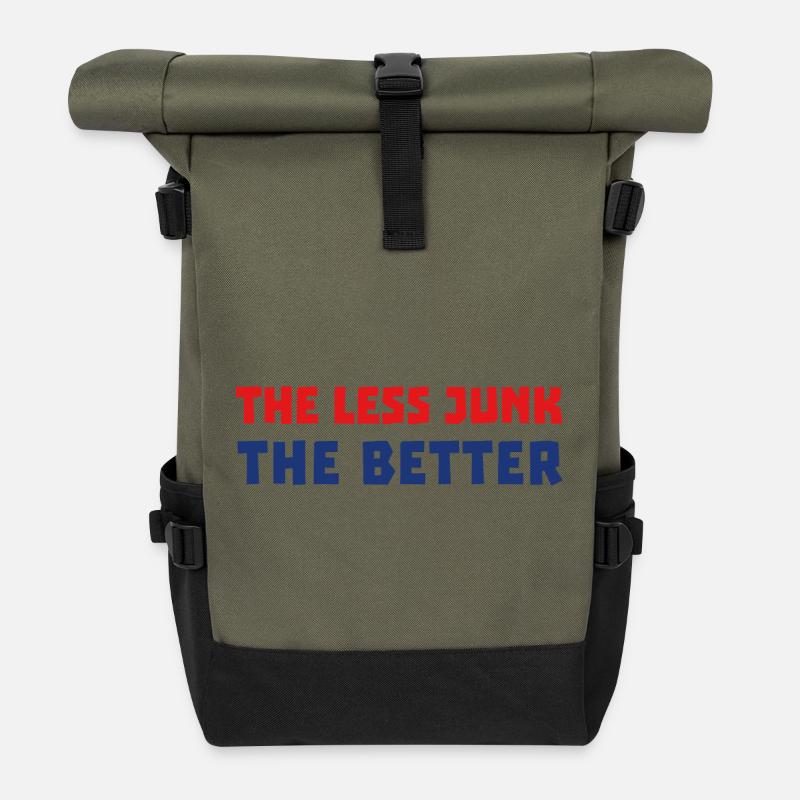 JE WENIGER MÜLL, DESTO BESSER - Rolltop Rucksack - Olive/Schwarz