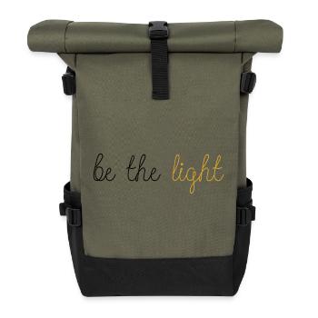 Be The Light! - Roll Top Backpack - olive/black - Front