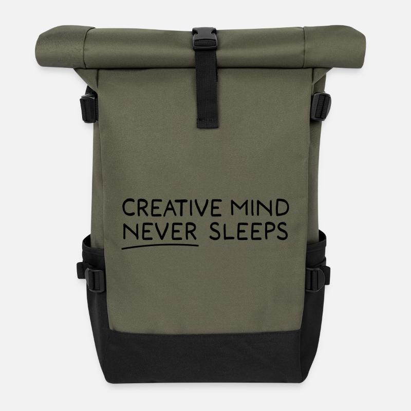 Creative Mind - Sac à dos roll top - olive/noir