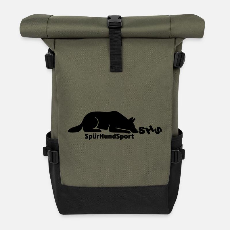 Logo SHS noir - Sac à dos roll top - olive/noir
