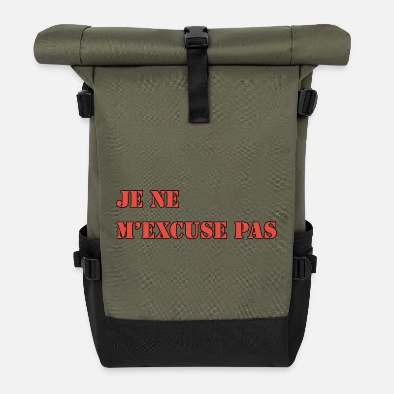ICH ENTSCHULDIGE MICH NICHT - Rolltop Rucksack - Olive/Schwarz