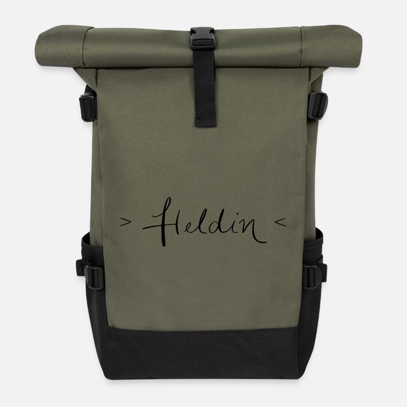Héroïne - Sac à dos roll top - olive/noir