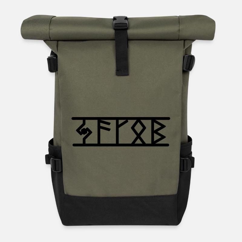 Jakob - Sac à dos roll top - olive/noir