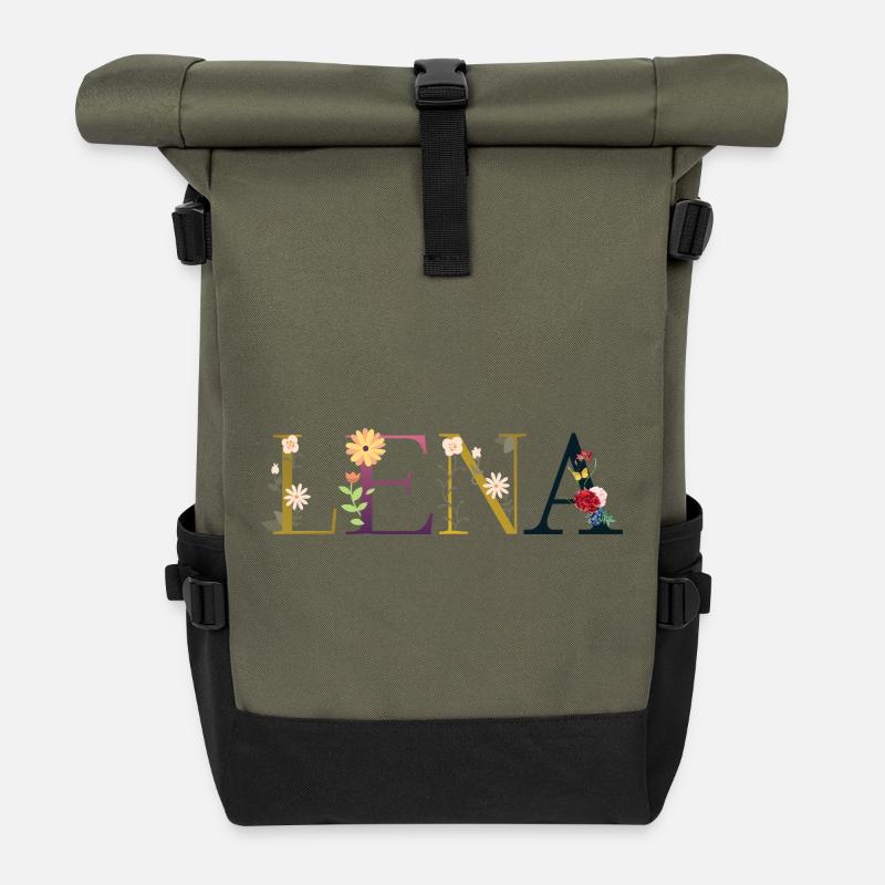 Lena - Rolltop Rucksack - Olive/Schwarz