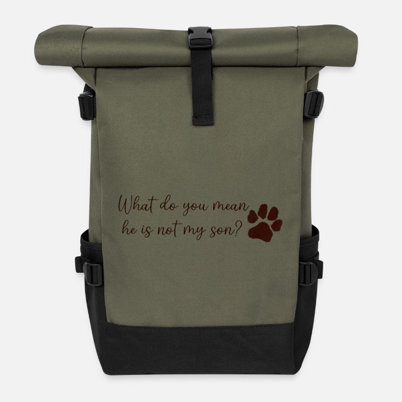 Maman/Papa du chien - Sac à dos roll top - olive/noir