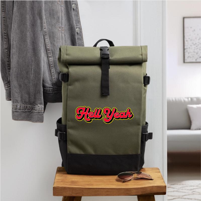 Hell Yeah 3D Retro Script Sac à dos roll top