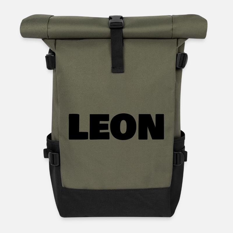 Léon - Sac à dos roll top - olive/noir