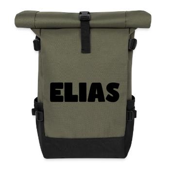Elias Name - Roll Top Backpack - olive/black - Front
