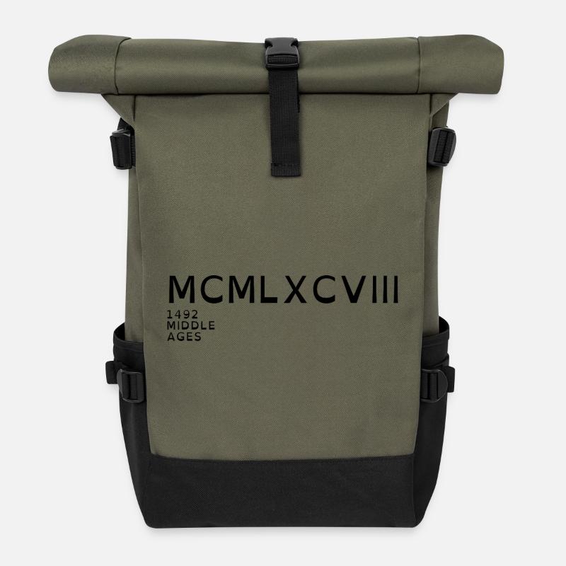 1998_LINE_black - Roll Top Backpack - olive/black