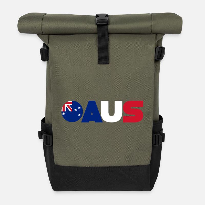 Australien - Rolltop Rucksack - Olive/Schwarz