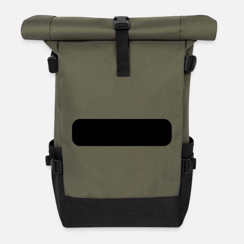 Rounded rectangle - Roll Top Backpack - olive/black