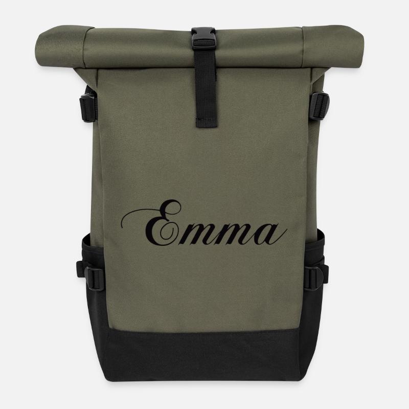 Emma - Roll Top Backpack - olive/black