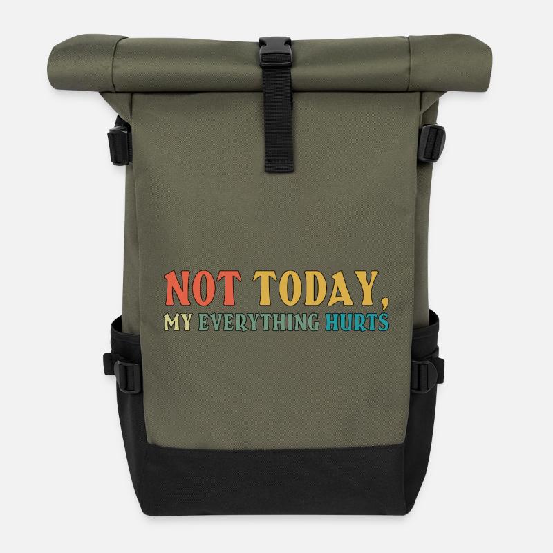 Not Today Fibromyalgie-Bewusstsein - Rolltop Rucksack - Olive/Schwarz