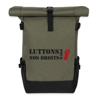 Luttons pour nos Droits ! - Sac à dos roll top - olive/noir - Devant