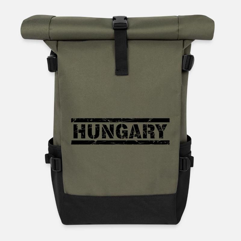 Hungary - Rolltop Rucksack - Olive/Schwarz
