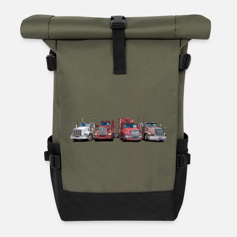 Sattelschlepper, Trucks - Rolltop Rucksack - Olive/Schwarz