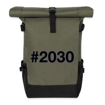 2030 Hashtag - Roll Top Backpack - olive/black - Front