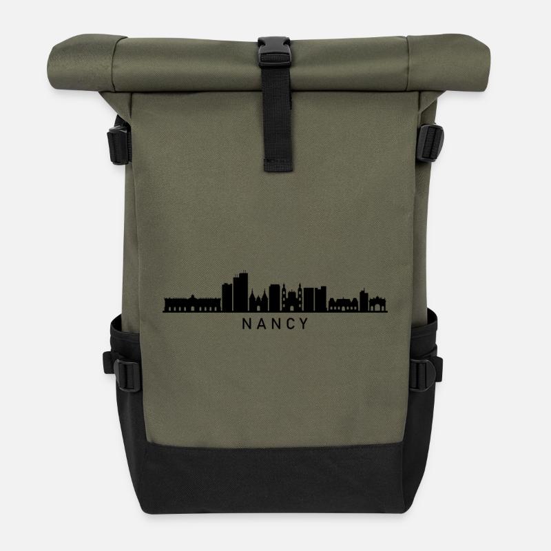 Skyline Nancy - Sac à dos roll top - olive/noir