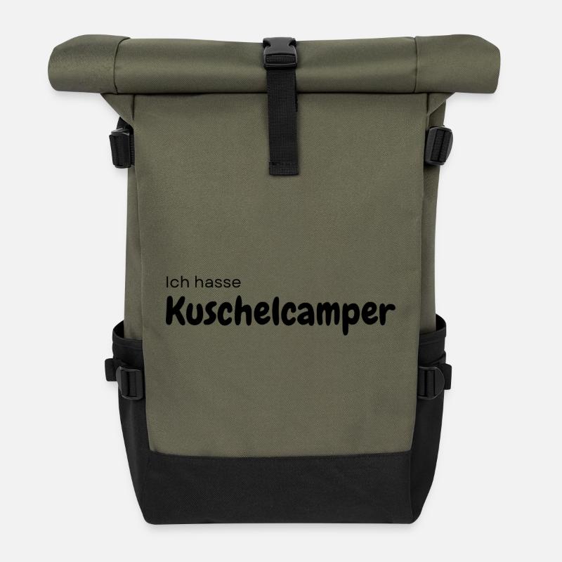 Kuschelcamper - Rolltop Rucksack - Olive/Schwarz