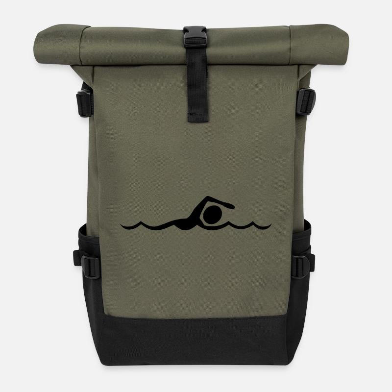 Schwimmer - Rolltop Rucksack - Olive/Schwarz