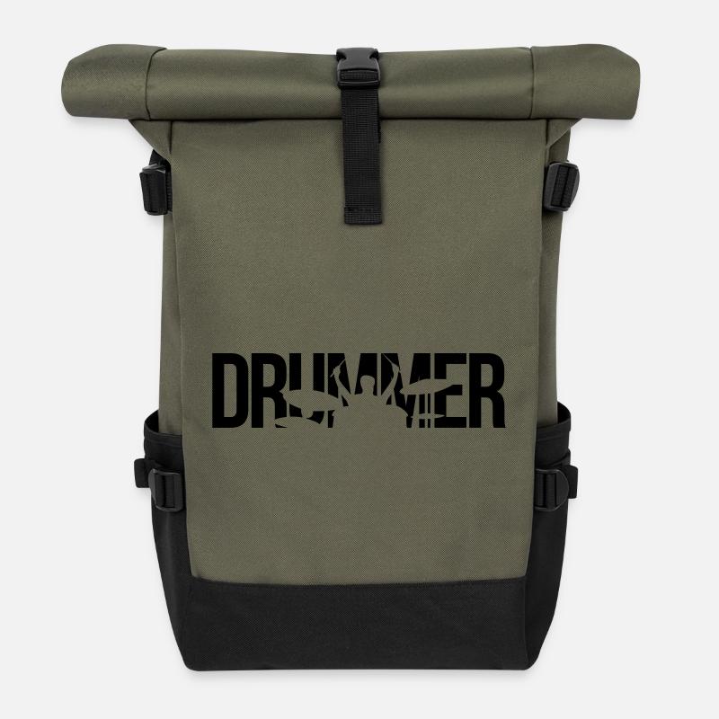 drummer - Roll Top Backpack - olive/black
