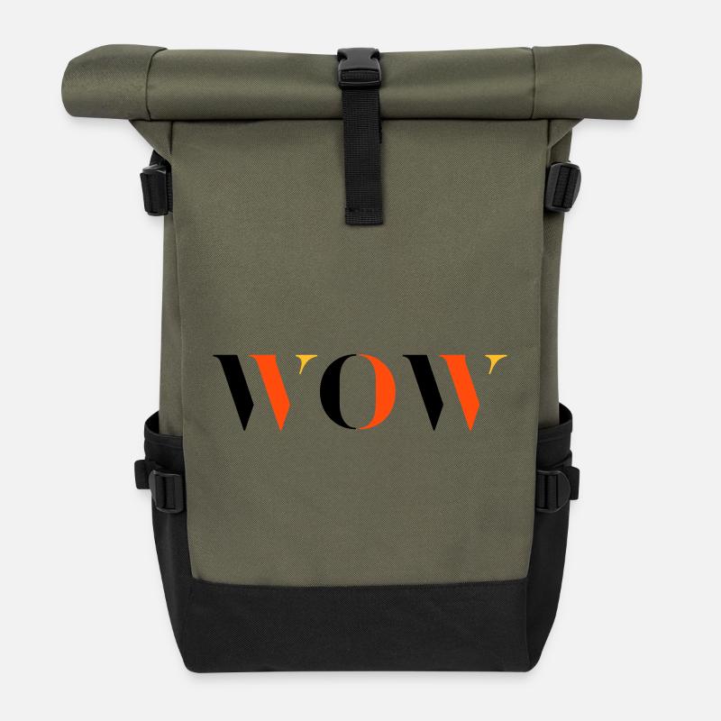 WOW dreifarbig - Rolltop Rucksack - Olive/Schwarz
