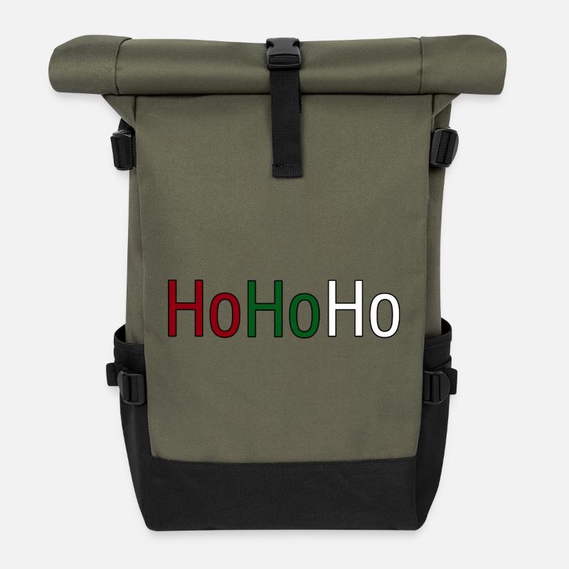 Christmas - Roll Top Backpack - olive/black