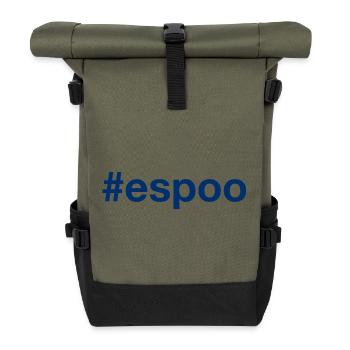 Espoo Suomi Finland Hashtag - Roll Top Backpack - olive/black - Front
