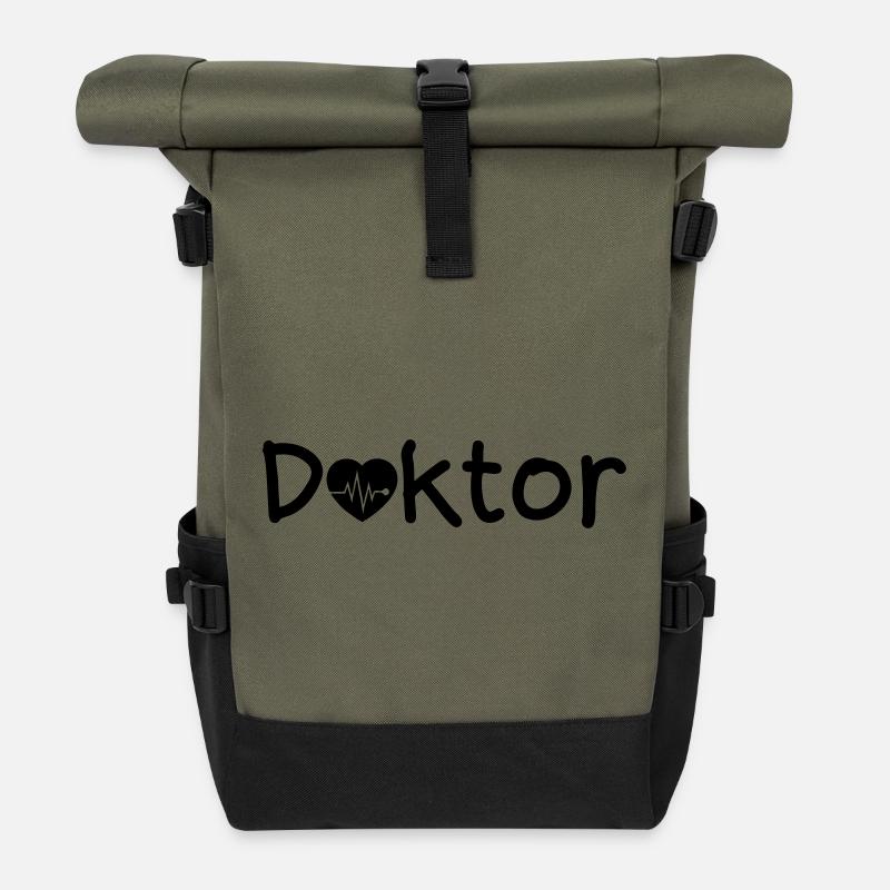 Doktor Arzt Liebe Medizin Spruch Geschenk - Rolltop Rucksack - Olive/Schwarz