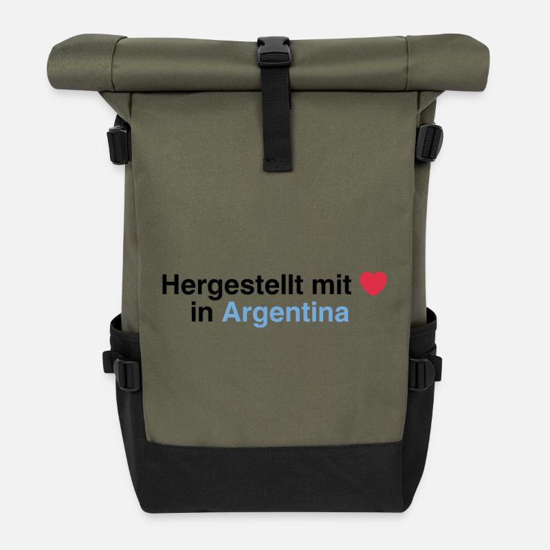 hergestellt_in_argentina_helios - Rolltop Rucksack - Olive/Schwarz