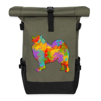 Samoyede Multicolore - Sac à dos roll top - olive/noir - Devant