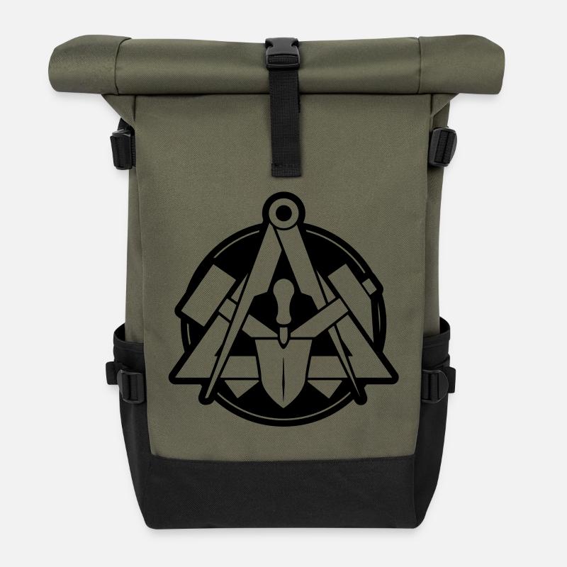 Maurer coat of arms - vector - Roll Top Backpack - olive/black